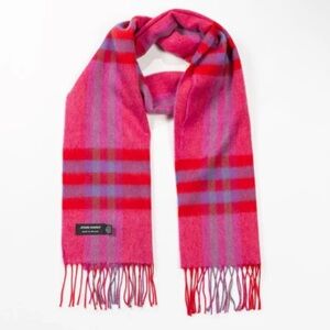 John Hanly Vibrant Pink and Purple Checkered Scarf